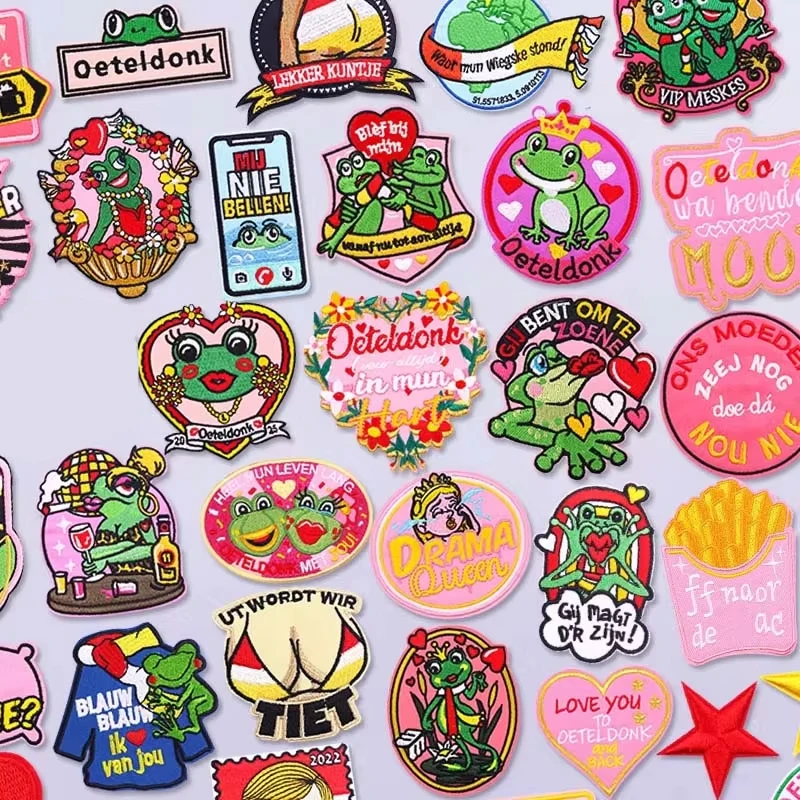 Niederlande Oeteldonk Emblem bestickte Patches für Kleidung Karneval Emblem Eisen auf Patches auf Kleidung Zubehör Applikation DIY
