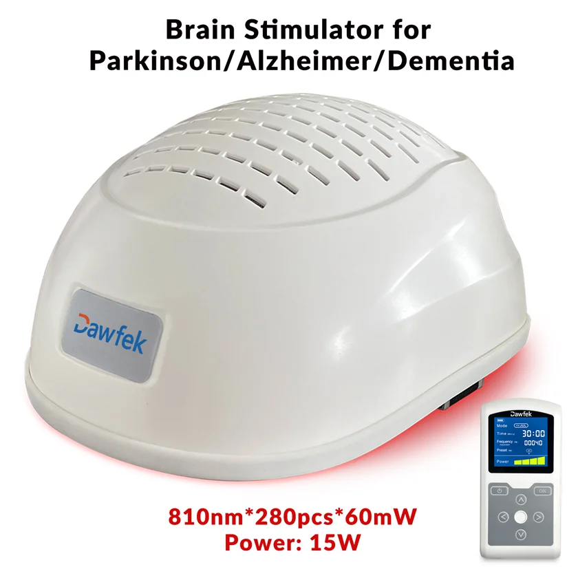 Dawfek 40Hz Therapy 810nm Photobiomodulation Brain Wave Control Device for Stroke Parkinson Dementia Traumatic Brain Injury