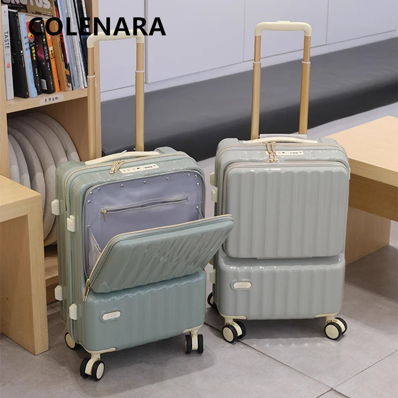 COLENARA Laptop Suitcase Front Opening Boarding Case ABS+PC Trolley Case 20