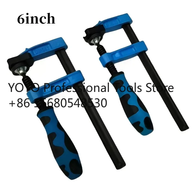 

L6s4 Quick-Release F-Clamps Blue Handles 6-inch and 12-inch Quick-slide and Release F-clamps Home and Woodworking Securing Cl