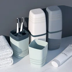Travel Portable Toothbrush Cup Bathroom Toothpaste Holder Storage Case Box Organizer Toiletries Storage Cup Travel Tooth Storage