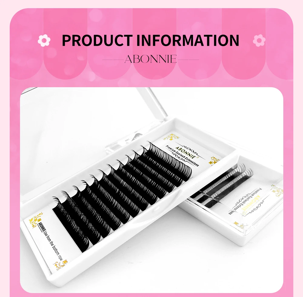 ABONNIE 0.03 0.05 0.07 Wet Eyelash Extension Manga Wispy Cosplay Type Spikes Lashes Extensions Volume Premade Fans Lashes – Detail 8