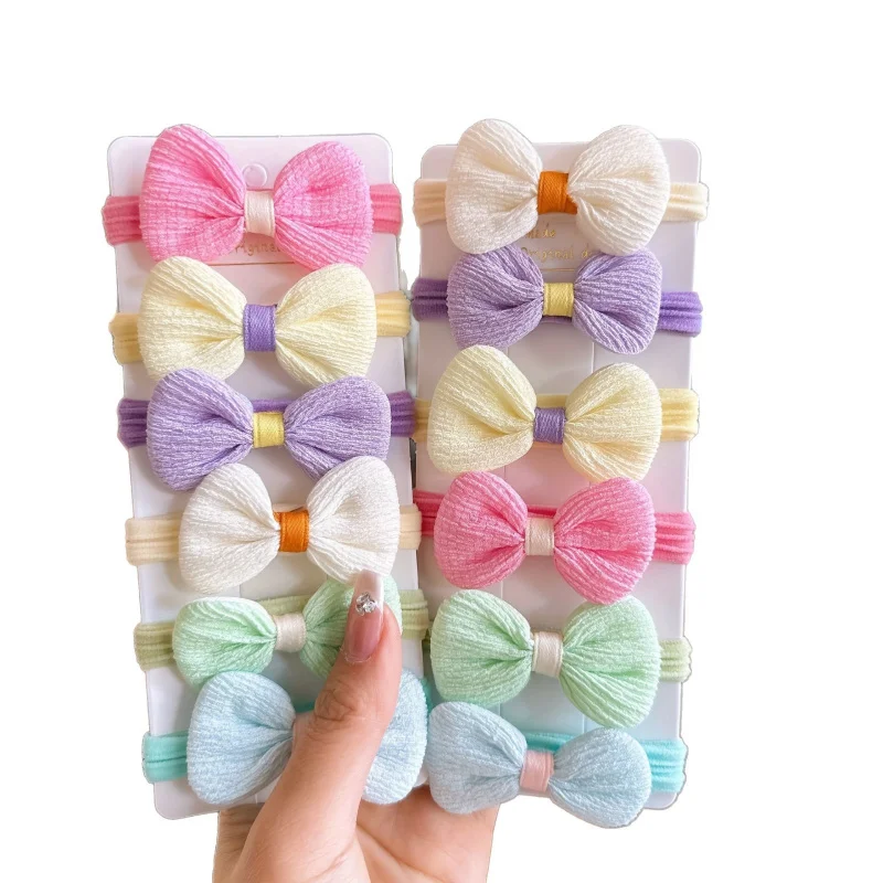 나비 매듭 수건 링 어린이 꽃 머리끈 손상 없는 소녀 포니테일 탄력 머리띠