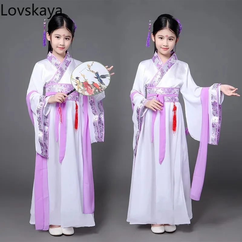 Girls Dress of Ancient Costume Fairy Princess Hanfu clothing New year's Day children's Costume