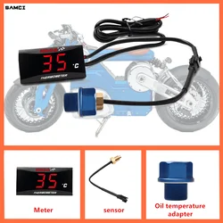 KOSO Oil Temperature Gauge Motorcycle Universal Oil Temperature Sensor LCD Digital Screen Mini Meter