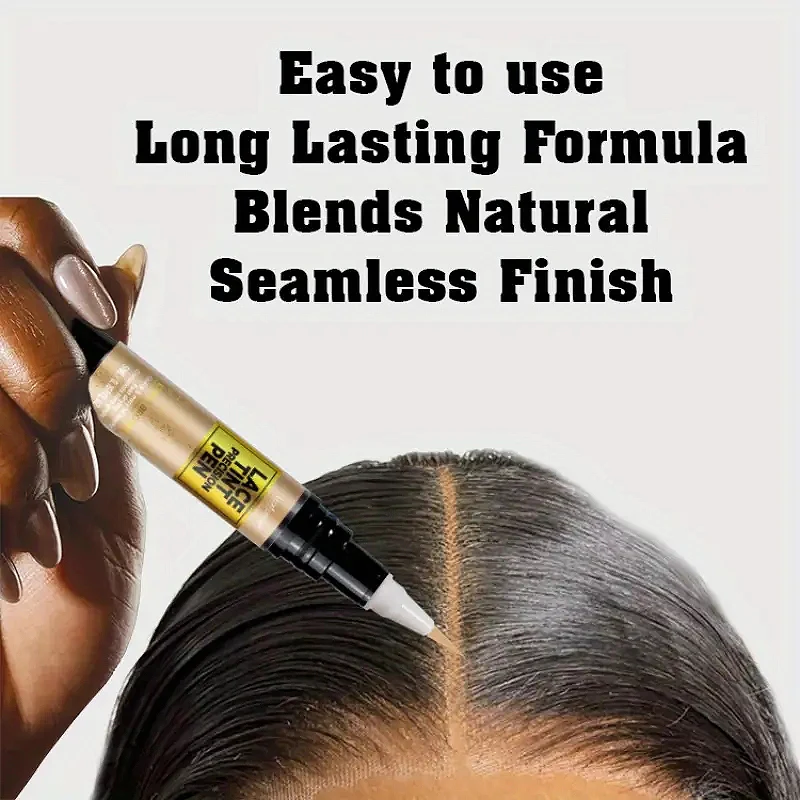 Lace Tint Pen for Wigs Long-Lasting Easy Apply Natural-Looking High Viscosity Hair Tint for All Hair Types