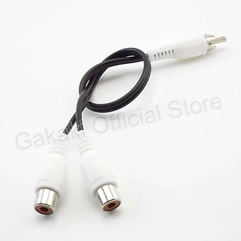 Y Splitter Audio Cable RCA Male to 2 Female Plug RCA Connector Adapters Wire Cord