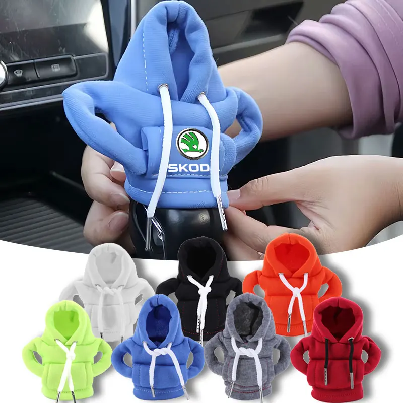 Car Shifter Gear Knob Cover Car Sport Hooded Cover Auto Accessories For Skoda Octavia Rapid Kodiaq Superb Fabia Kamiq VisionS