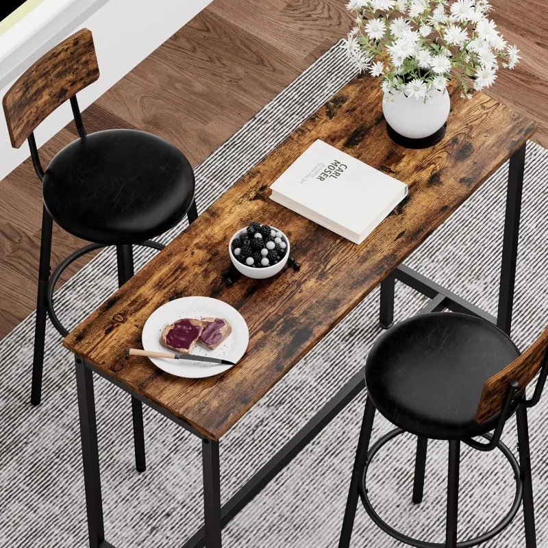 Bar Stools with Back, High Kitchen Barstools with Back, Counter Stools Bar Chairs with Backrest