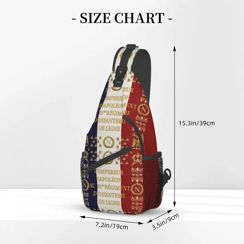 Napoleonic French 85th Regimental Flag Crossbody Sling Backpack Men Custom Chest Shoulder Bag for Traveling Daypack