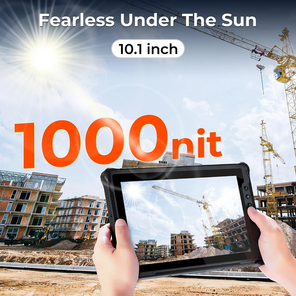 

10 inch Windows 11 1000nit Sunlight Readable Rugged Tablet Wi-Fi 6 Tablet Intel N100 Rugged Scanner PC 4G LTE GPS