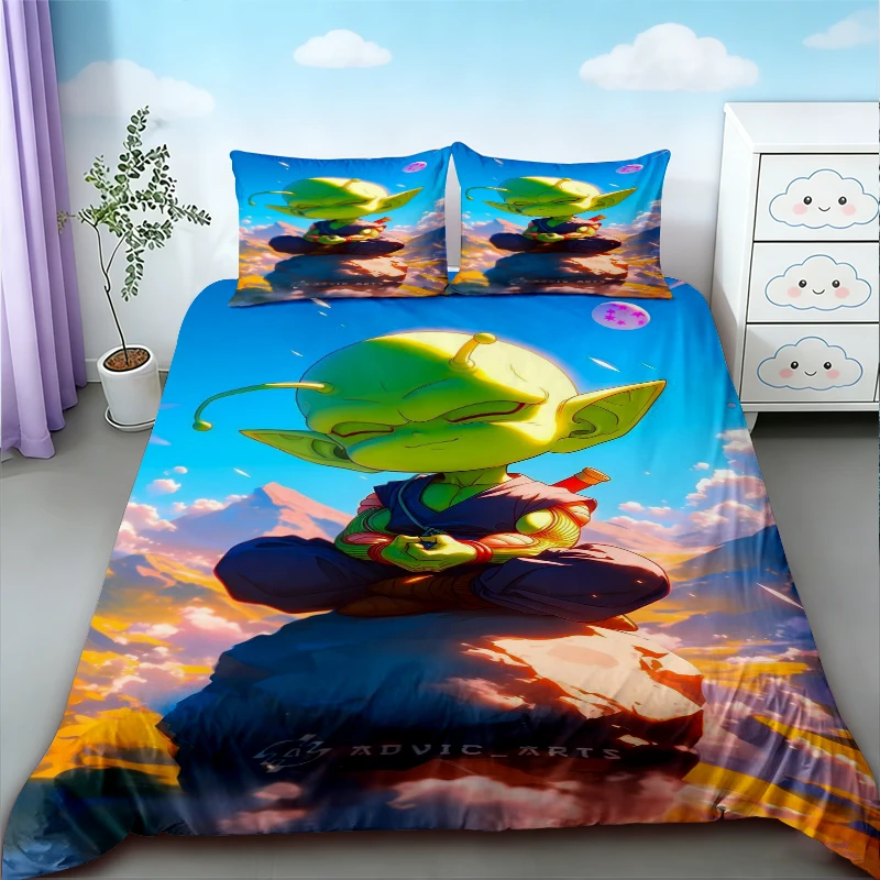 Teens Goku Duvet Cover Dragon Ball Bedding Set Queen King Size for Bedroom Home Dormitory Decor Boys Birthday Gifts view 4