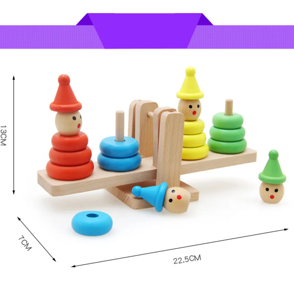 

Creative Rainbow Wooden Stacking Set Circle Column Puzzle Educational Balance Blocks Kids Math Teaching Aid Wooden Toy