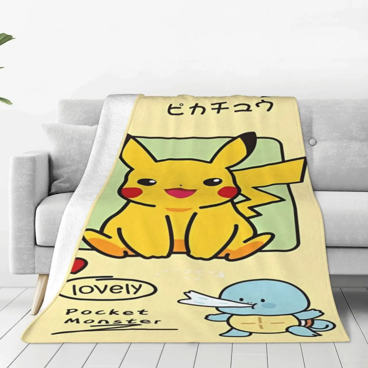 Cute Pokemon Cartoon Anime Soft Blanket Boy Girl Plush Throw Blanket Fluffy Bedroom Flannel Bedspread Sofa Bed Cover