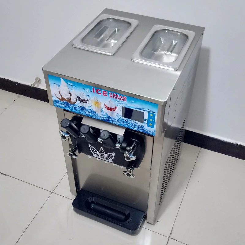 Commercial Ice Cream Machine Yield 1000W Single Flavor Countertop Soft Serve Ice Cream Maker With Large Capacity Hopper