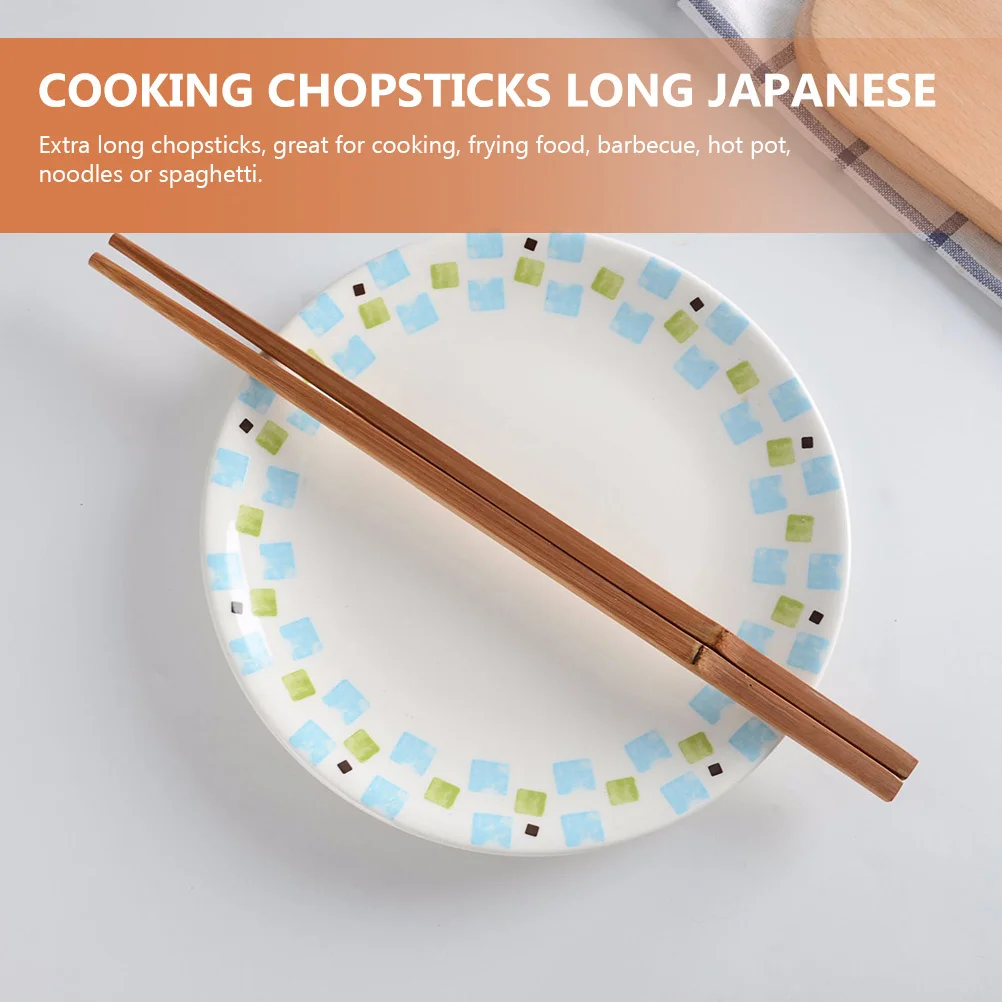 

4Pcs Extra Long Cooking Chopsticks Long Handle Reusable Bamboo Wood for Frying Hot Pot Noodles Barbecue Kitchen
