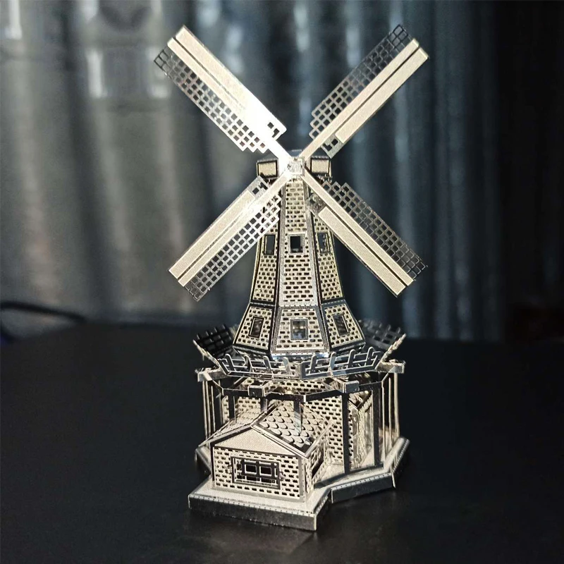 

Dutch windmill 3D three-dimensional metal puzzle DIY handmade puzzle assembly building model toy small ornament