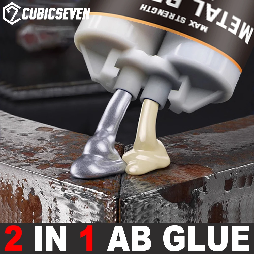 

Cubicseven AB Foundry Industrial Glue for Welding Steel Aluminum 50g 2 in1 Metal Repair Glue High-Strength Heat Resistance Glue