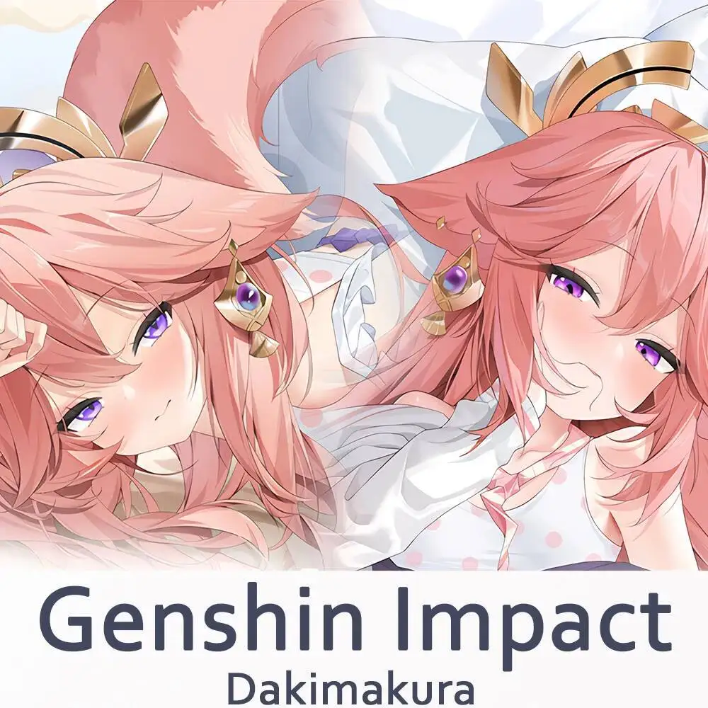 

Genshin Impact Yae Miko Dakimakura 2WAY Шарнирный чехол для тела Аниме Подушка Чехлы для подушек