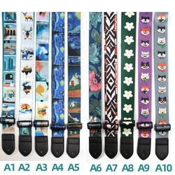 Guitar Straps Cartoon Cute Funny Adjustable Guitar Belts Shoulder for Acoustic/Electric Guitar Bass Ukulele Accessories