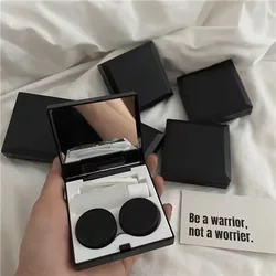 Solid Contact Lenses Storage Box Black Elegant Lens Container Women Ins High Grade Contacts Lens Case Men Portable Travel Set
