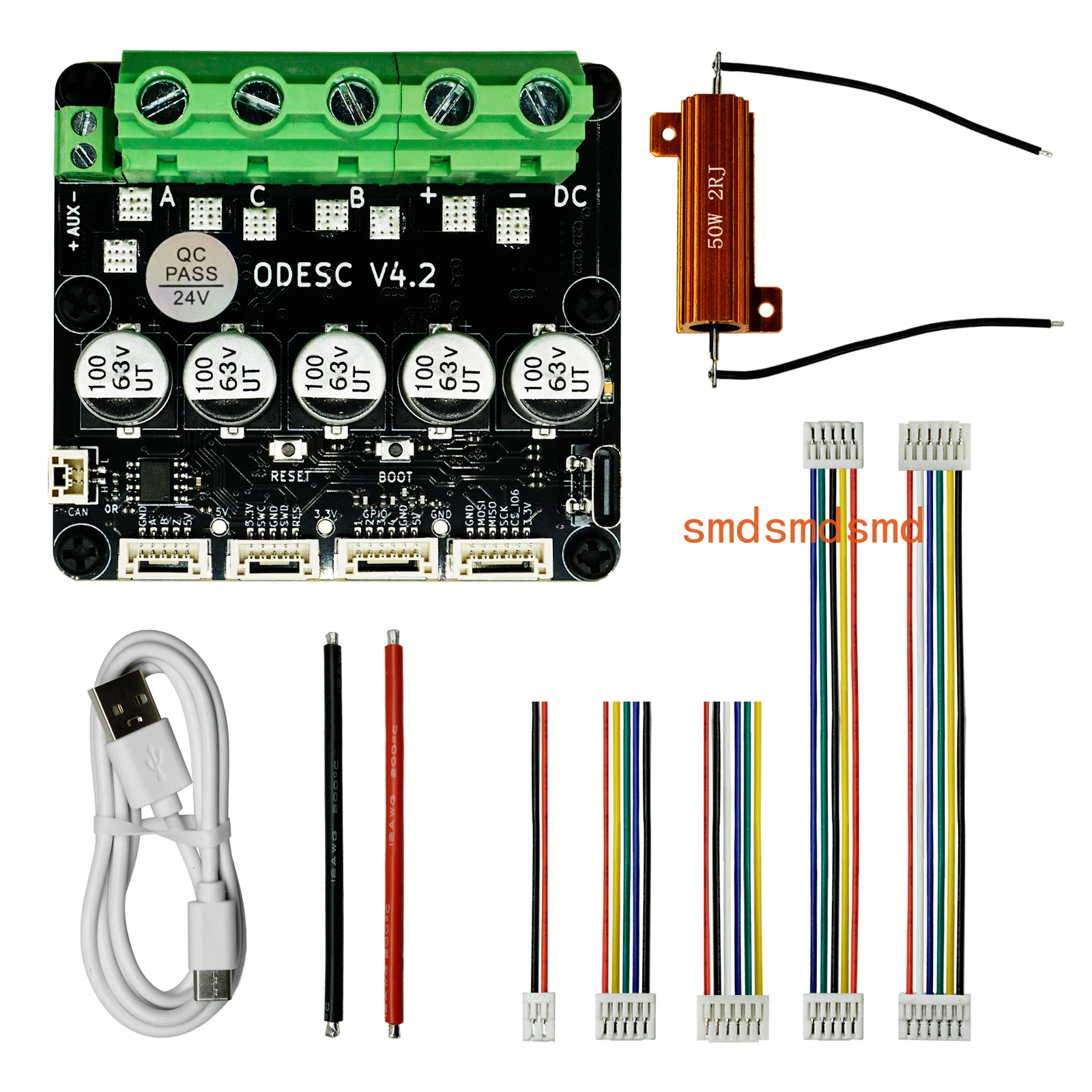 

V4.2 Single-drive Brushless Servo Motor Controller 24V/56V High-current And High-precision ESC Based on ODrive3.6 Upgrade
