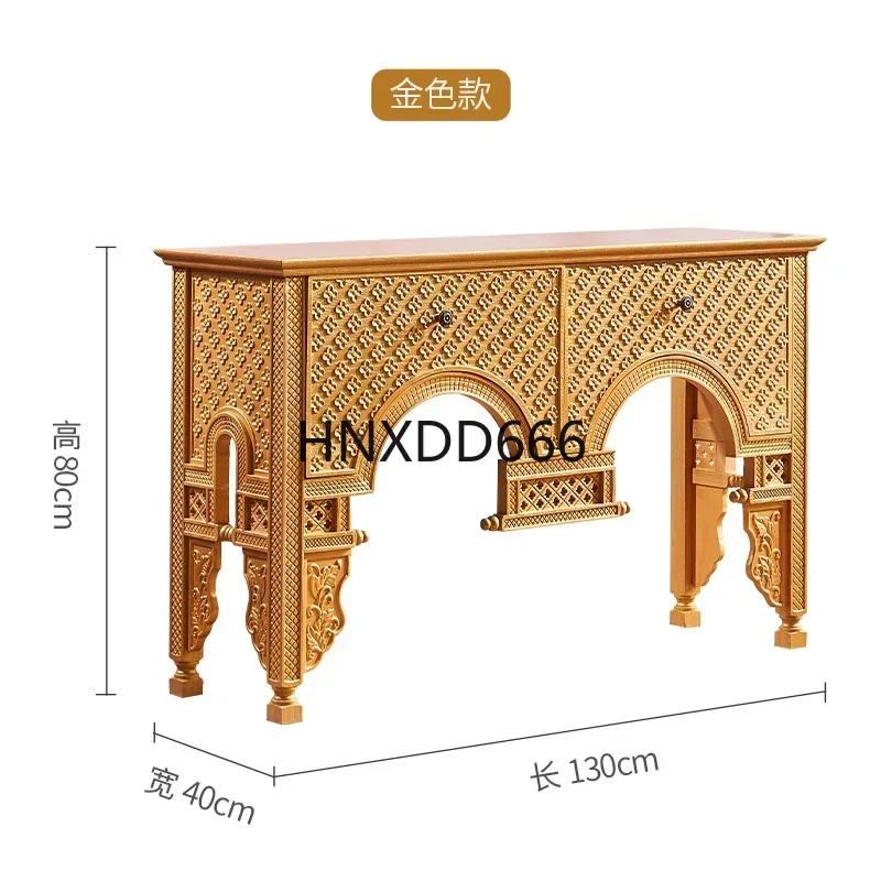 South East Asia handmade solid wood carving flower Zen table, retro Zen Chinese living room entrance table