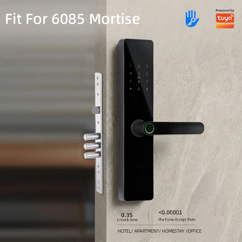 Bluelock F17 6085 Mortise Smart Lock TTlock App Control Cloud Aluminum Password Key/Card/Fingerprint Unlock Home Office