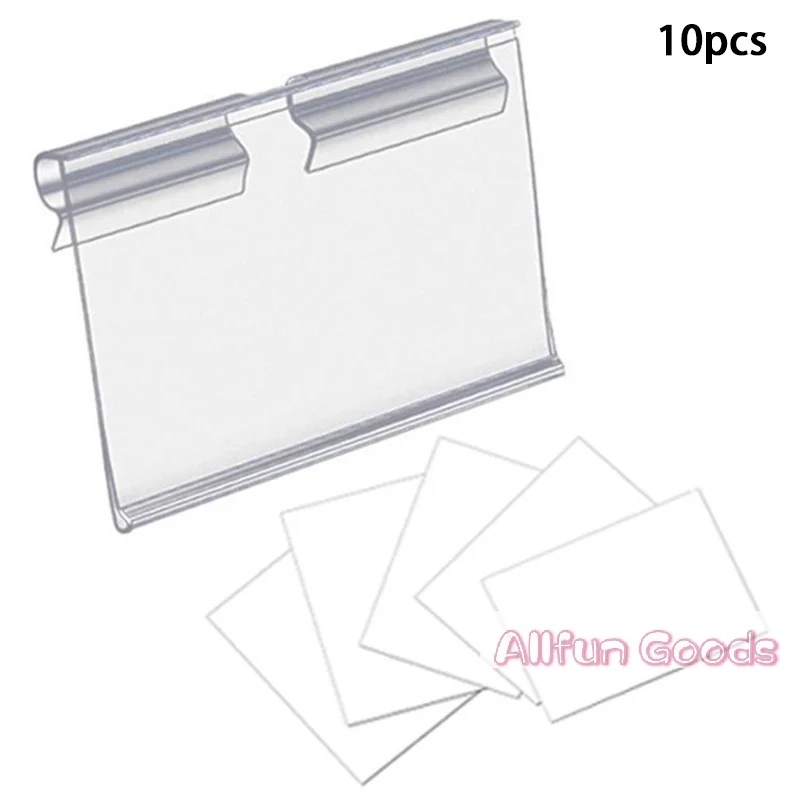 [TG835]10PCS Plastic Sign Label Holder Wire Shelf Retail Price Tag Label Merchandise Sign Display Holder Stand