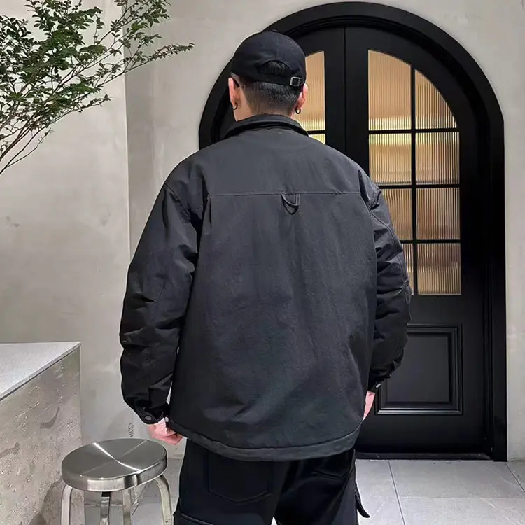 Lässige Herren Oversize Warme Einreihige Daunenjacke Winter Locker Sitzender Puffer-Mantel Winddichte Gepolsterte Oberbekleidung Parka – Detail 18