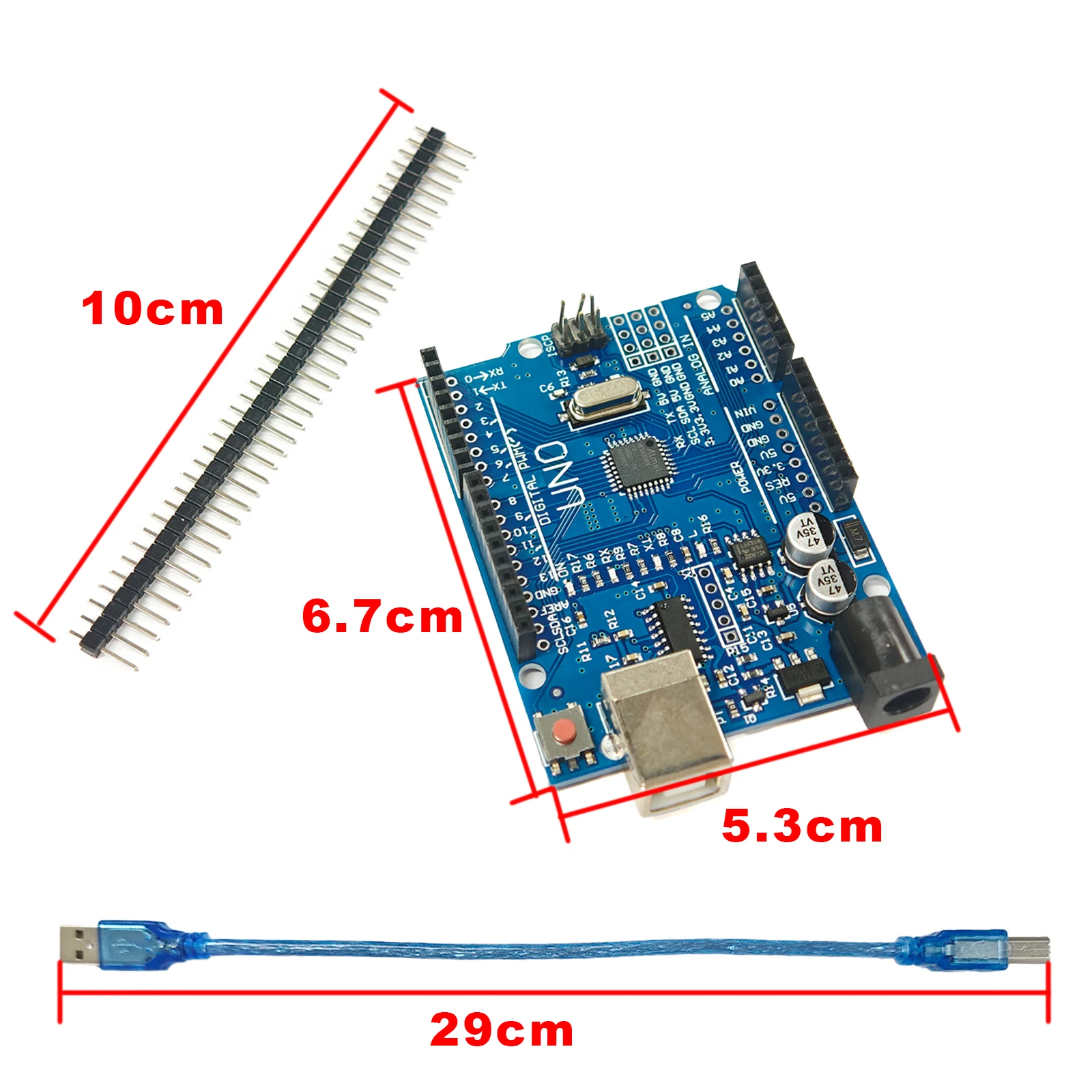 UNO R3 Board ATmega328P Mikrocontroller CH340-Treiber Einfache Installation mit Pin-Header-Kabel für Arduino IDE STEM-Lernen Zuverlässig – Detail 7
