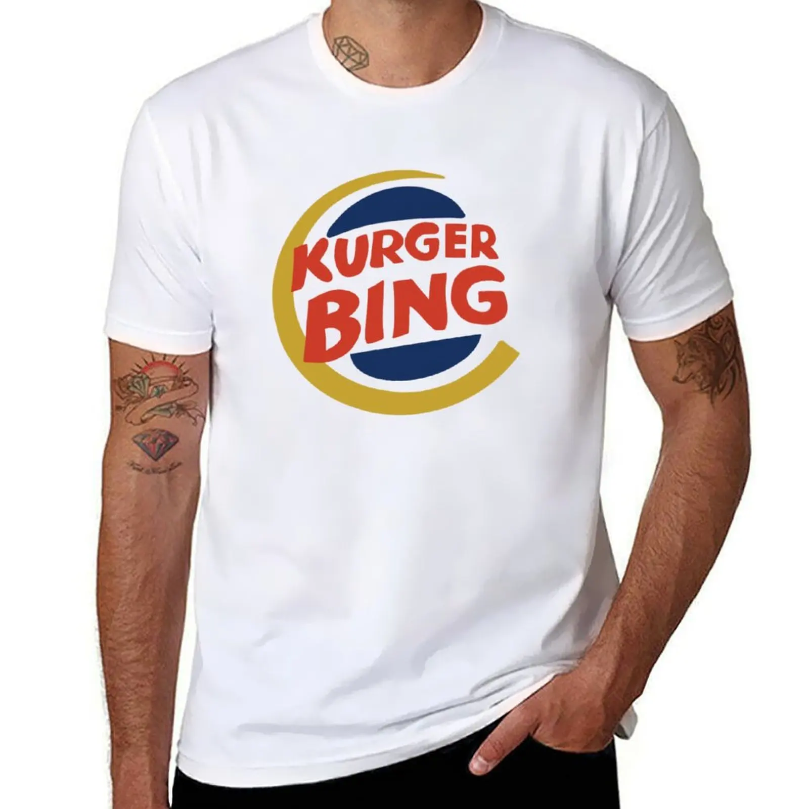 Kurger Bing T-shirt korean fashion aesthetic clothes quick drying slim fit t shirts for men