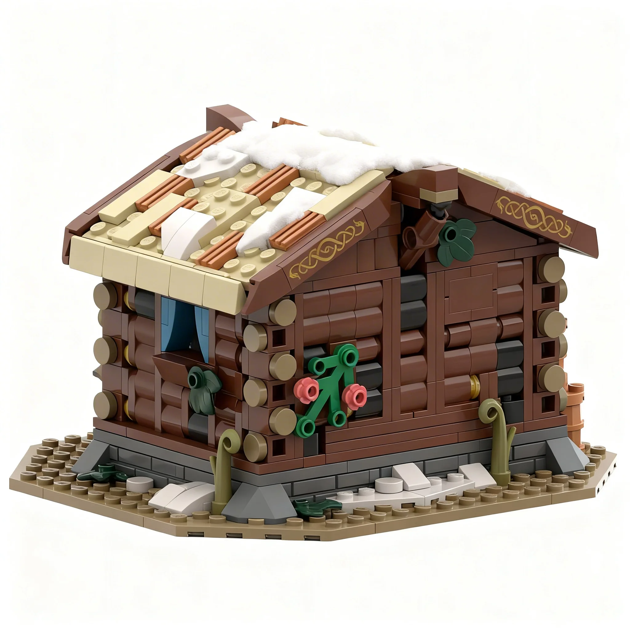 636pcs MOC Vikings Viking Trading Post Model Building Blocks Christmas Gift Creative Display Collection Assemble Idea Birthday