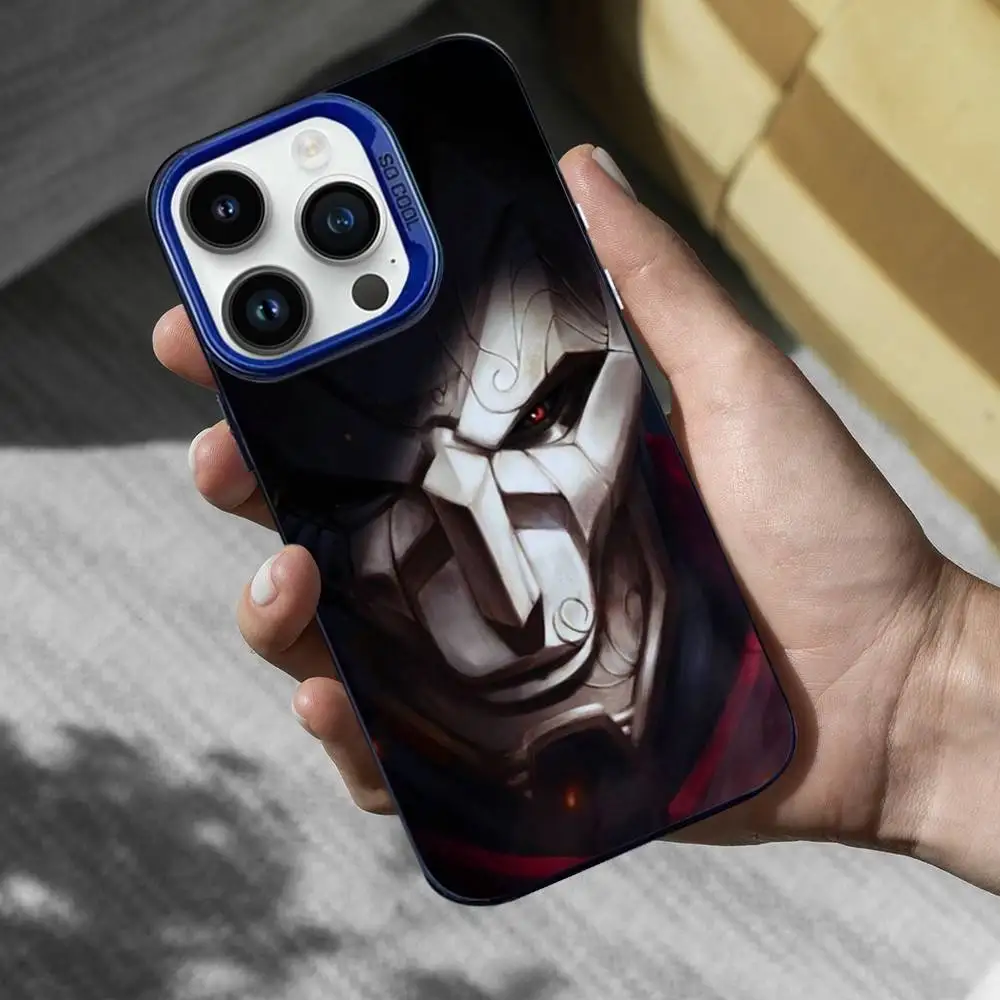 حافظة هاتف L-LOL J-Jhin Game لهاتف iPhone 16,15,14,13,12,11,Mini,Pro,SE,XS,MAX غطاء سيليكون أزرق غير لامع