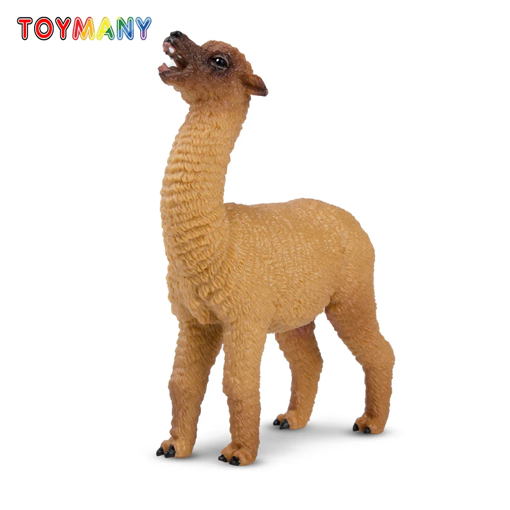 

Toymany Simulation Brown Female Alpaca Wildlife Animal Model Toy Mini Figures Dolls Action Figurines Toys Children Gift