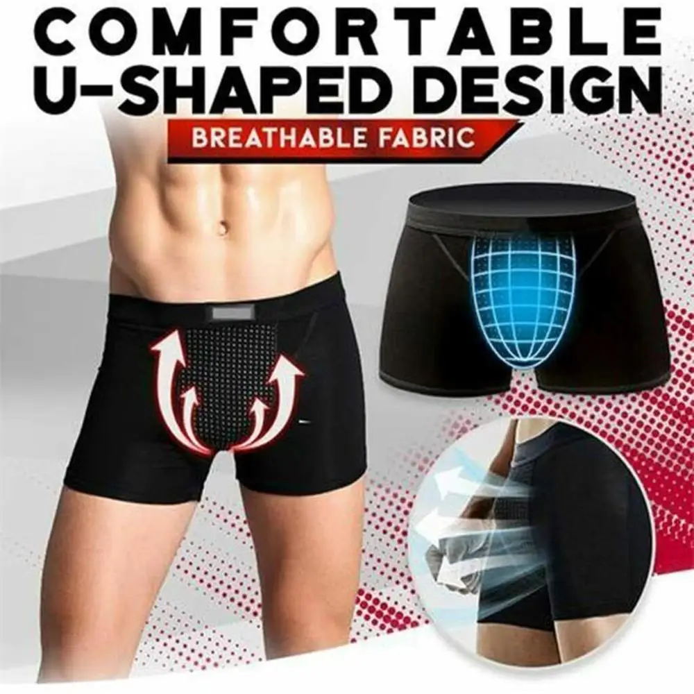 Mens Boxershorts Panties Energy-Field-Therapy Long-Lasting Underwear for Male Growth Tightening Delaying Slimming Breathable Sex