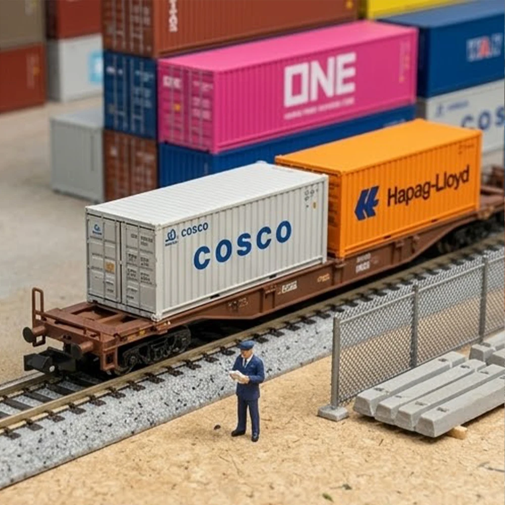 

20-футовый миниатюрный контейнер Ho Gauge, модель 1:87, из АБС-пластика, игрушка для железнодорожных макетов/ландшафтов/коллекций/диорам, 1 шт.