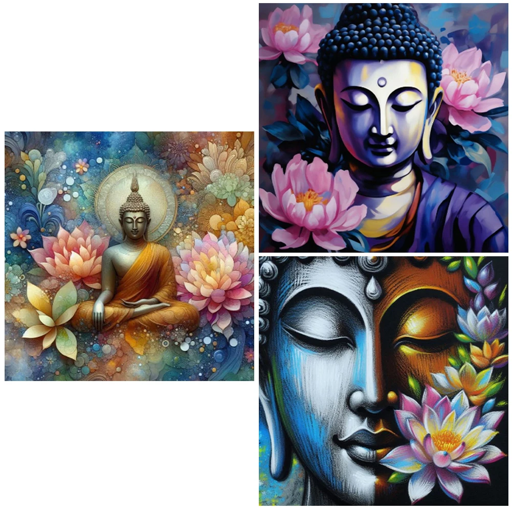 

Будда 5D DIY полная дрель круглый алмазный набор для рисования для домашнего декора стен