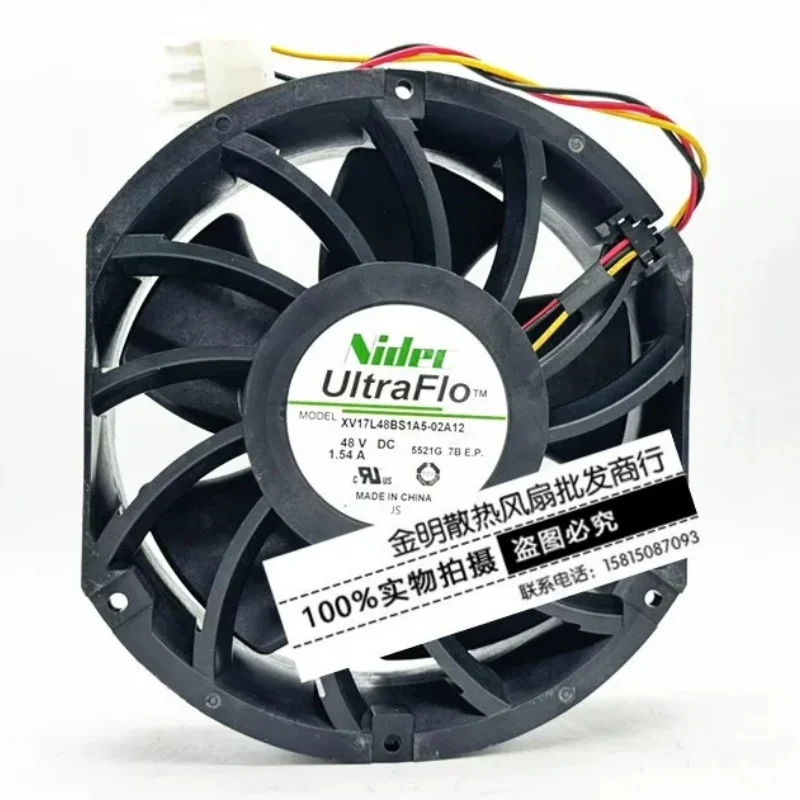 NIDEC XV17L48BS1A5-02A12 DC 48V 1.54A 172x150x51mm 3-Wire Server Cooling Fan