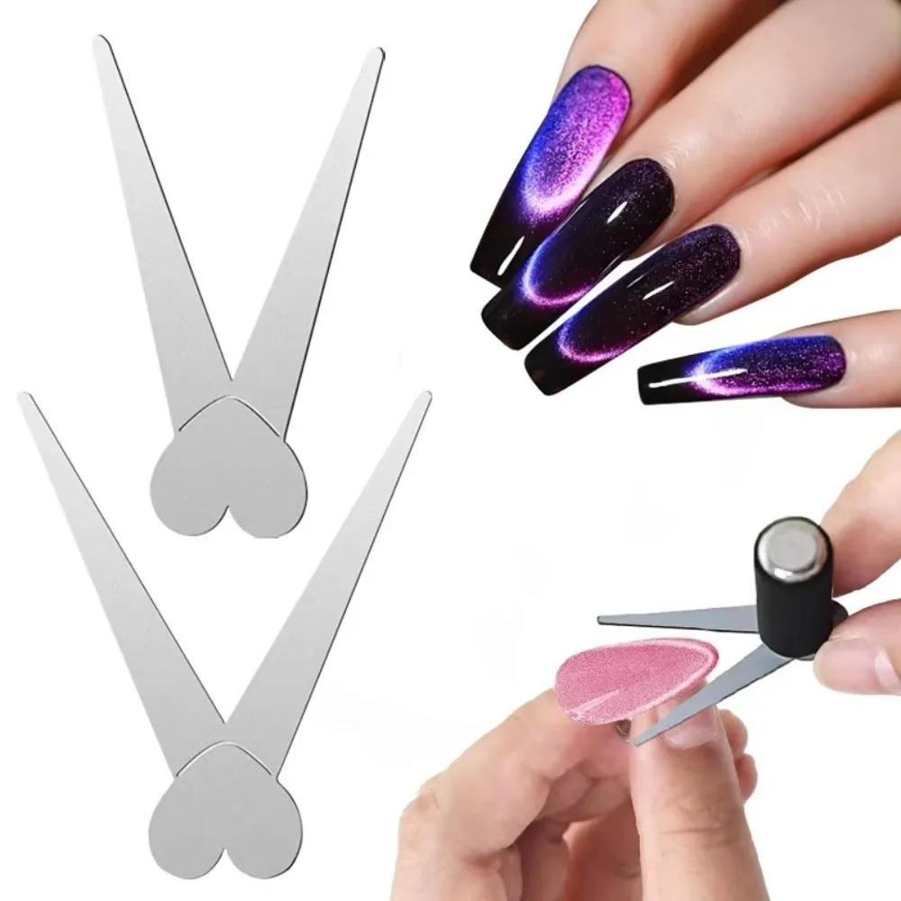 3D Effect Cat Eye Magnet V-Shaped Design Super Strong Magnetic Nail Art Gel Polish Magnet Single Head Heart Shape