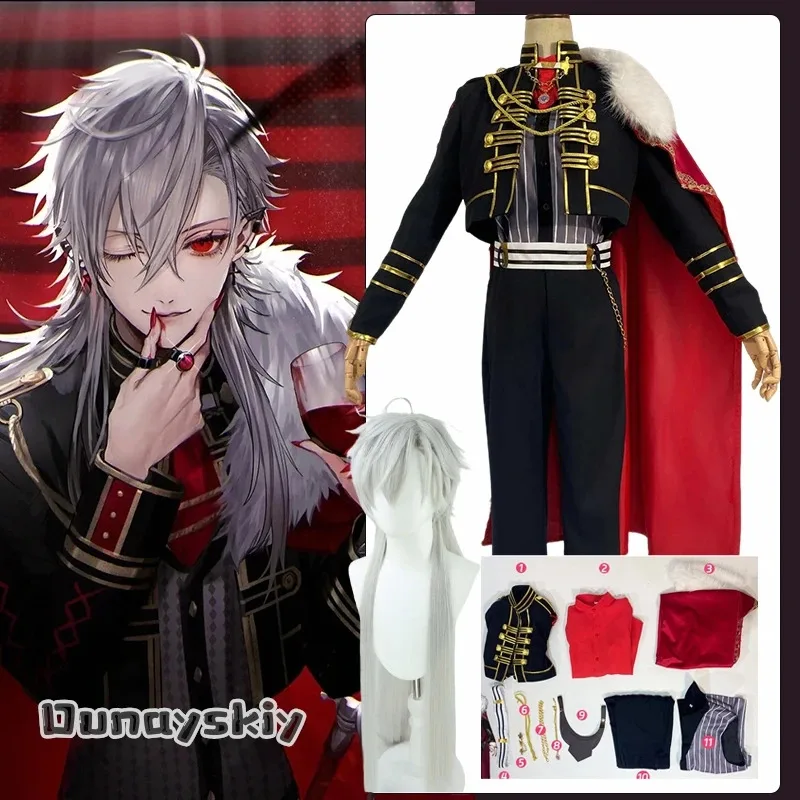 

XT8Virtual YouTuber Kuzuha Cosplay Costume Kuzuh Role-play Wig Shoe Suits VTuber NIJISANJI Black Evening Dress Cloak UnisexXT6@!