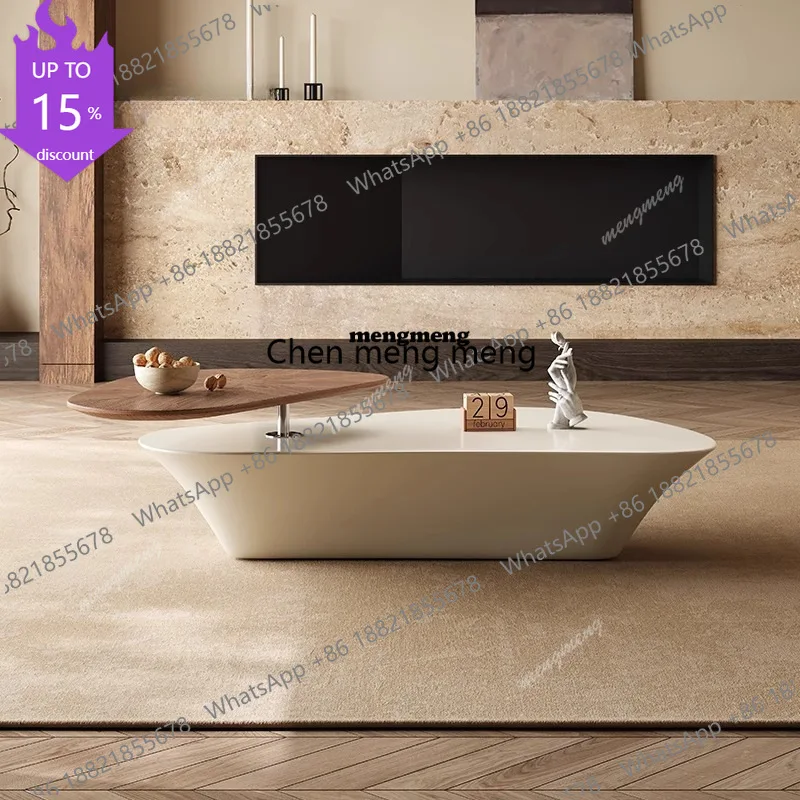 

Nordic Cream-style Coffee Table Modern Minimalist Rotatable High-end Living Room Coffee Table Designer Villa Home Furniture
