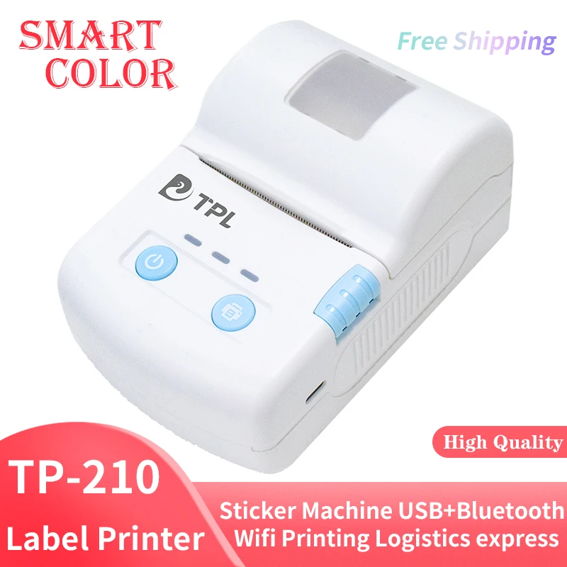 TP-210 Portable Label Printer Shipping label Printer Barcode Sticker Machine USB+Bluetooth Wifi Printing Logistics express