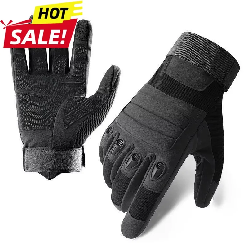 Tactical Cycling Gloves Men Women Knuckle Shell Protective Camping Gloves Motorcycle Hiking Full Finger Exercise Patrol Gloves