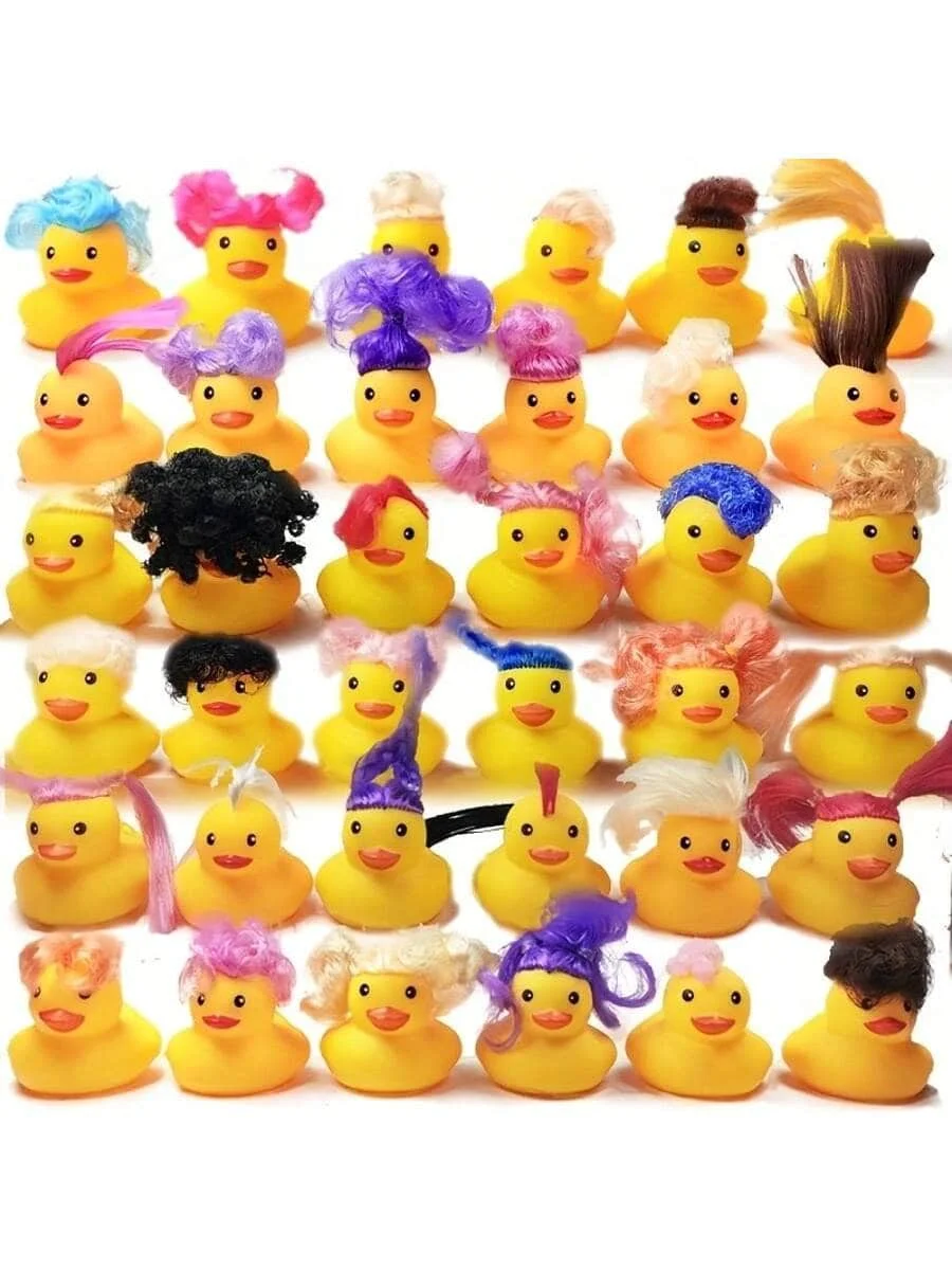 

20PCS Rubber Duck With Colorful Hair, Multi-Style Colorful Ducks, Rubber Duck, Pefect For Classroom Reward Holidays, Party Favor, Random Assortment Ducks Bulk,Kids Toys,Boy Toys,Toys For Girl,Toys For Kids,Goodie Bag Stuffers -Assorted Varieties