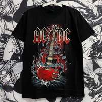 AC/DC Band Peripheral Short-sleeved T-shirt Heavy Metal Rock European and American Men's and Women's Pure Cotton Summer