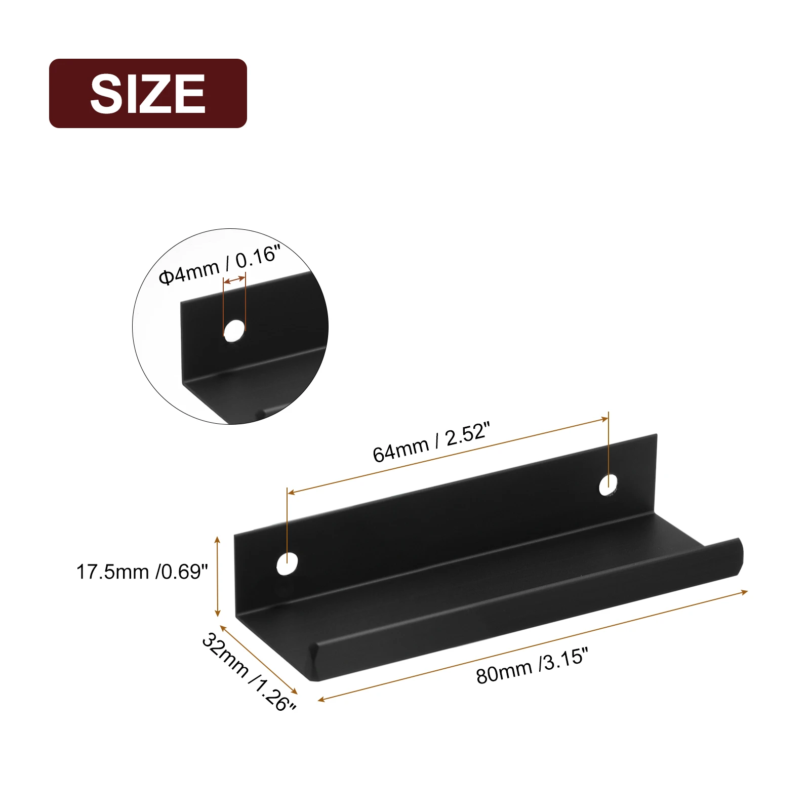 5Pcs Cabinet Finger Edge Pull 80-800mm Aluminum Alloy Back Mount Hidden Cabinet Pulls Concealed Handle for Home Kitchen Drawer