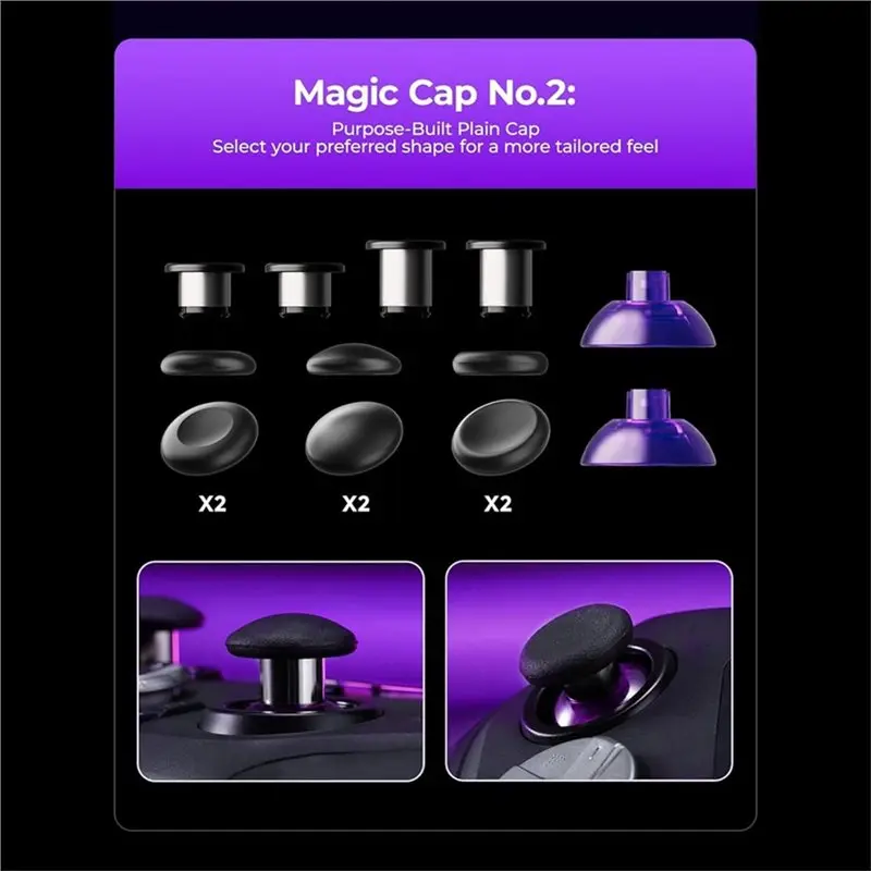 DT23 Gaming-Controller Joystick-Kappen-Set für Leadjoy Xeno Plus, Verbesserte Reibung, 300% Gummi-Daumengriffen