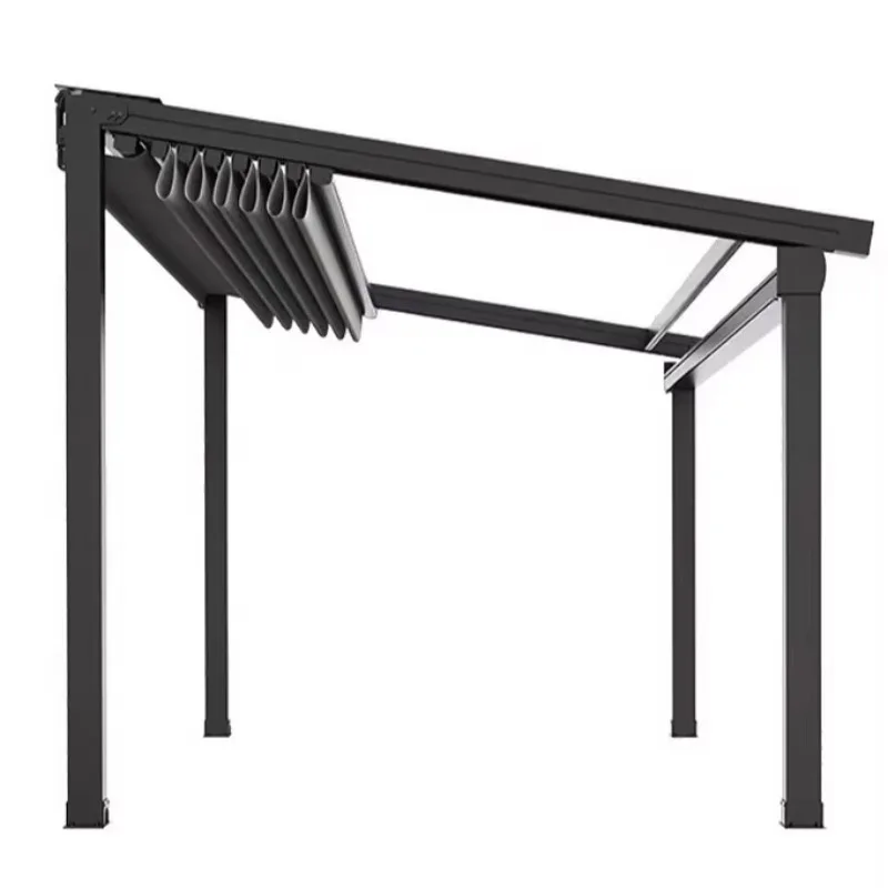 Outdoor Electric Telescopic Canopy Aluminum Folding Sunroom Awning for Restaurant Villa Courtyard Garden for Sun Protection