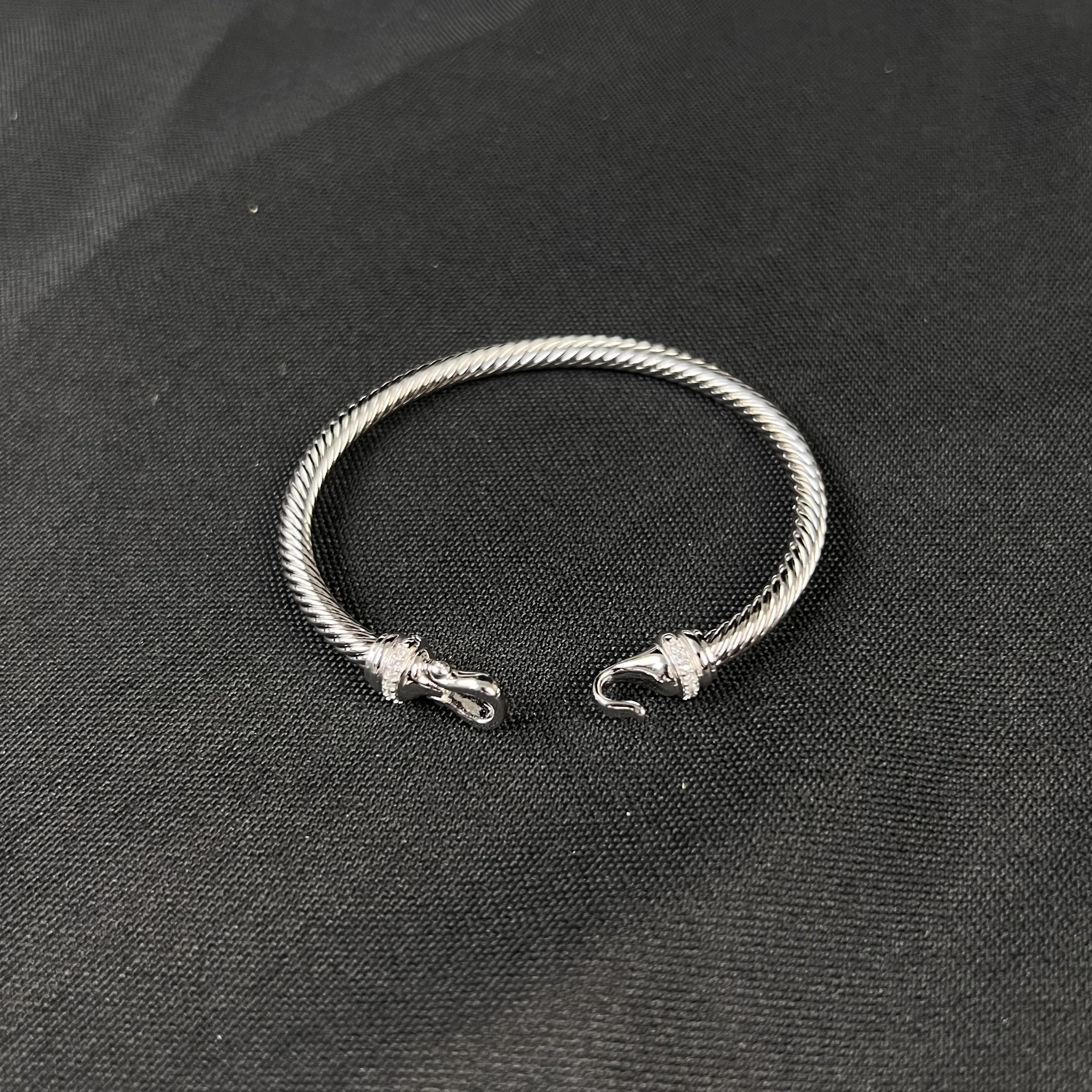 S925 فضة 2025 جديد 4 مللي متر الماس هوك سوار محايد موضة الاتجاه الرجعية الكلاسيكية شخصية فاخرة مجوهرات هدية #6